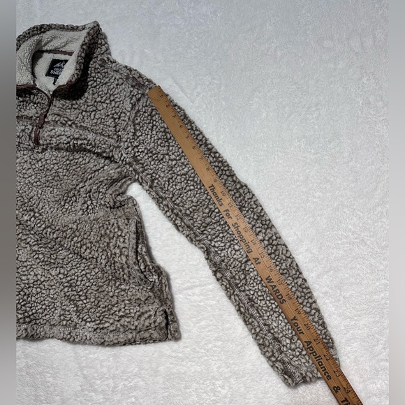 Grizzly Sherpa Brand Men’s Quarter-Zip Fleece Pullover Small Gray Oatmeal Color - Picture 5 of 10